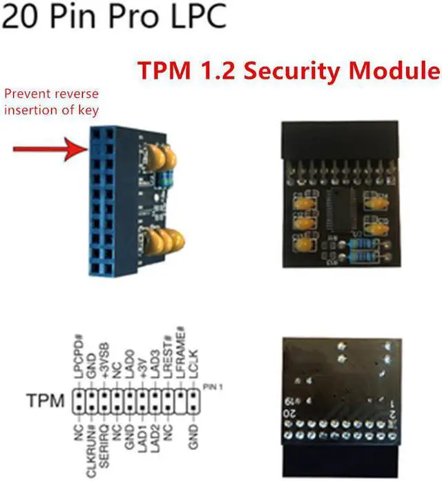 Alt view image 2 of 6 - TPM 1.2 Security Trusted Module 20 Pin LPC For Supermicro AOM-TPM-9655V