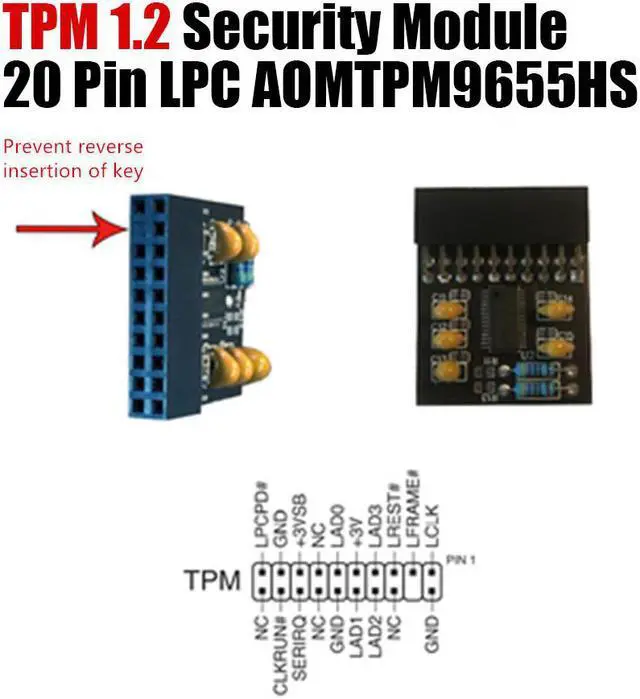 Main image of TPM 1.2 Security Trusted Module 20 Pin LPC For Supermicro AOM-TPM-9655V