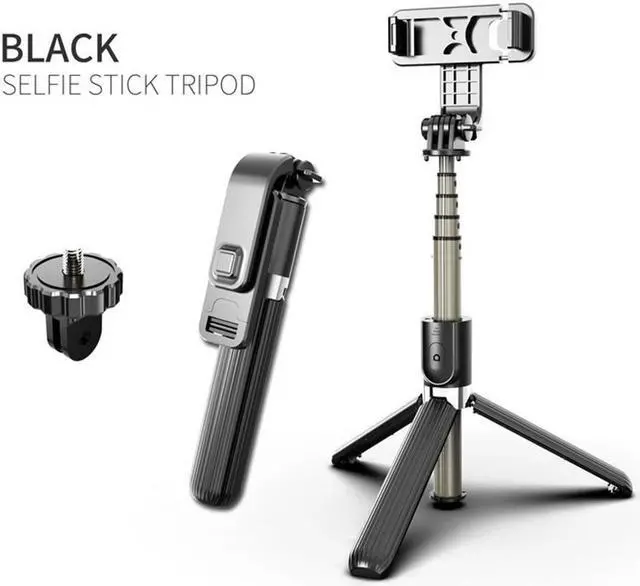 Main image of 360° Rotation Bluetooth Selfie Stick Tripod  Black with Wireless Remote