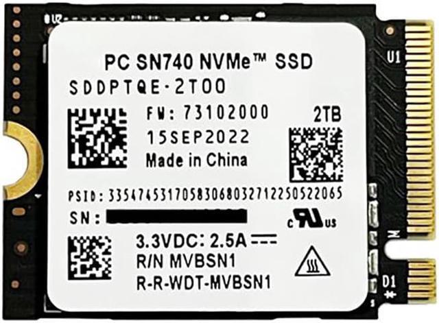 WD 2TB M.2 2230 SSD NVMe PCIe4x4 PC SN740 For Steam Deck ASUS ROG Flow X  Laptop