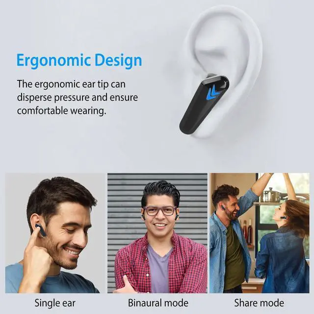 Alt view image 4 of 7 - Glorine Wireless Earbuds TWS 5.0 Earbuds Headphone In Ear Earphone Headset With Charging Case Waterproof Low Latency Game Mode Quick Charging Case For iPhone And Android
