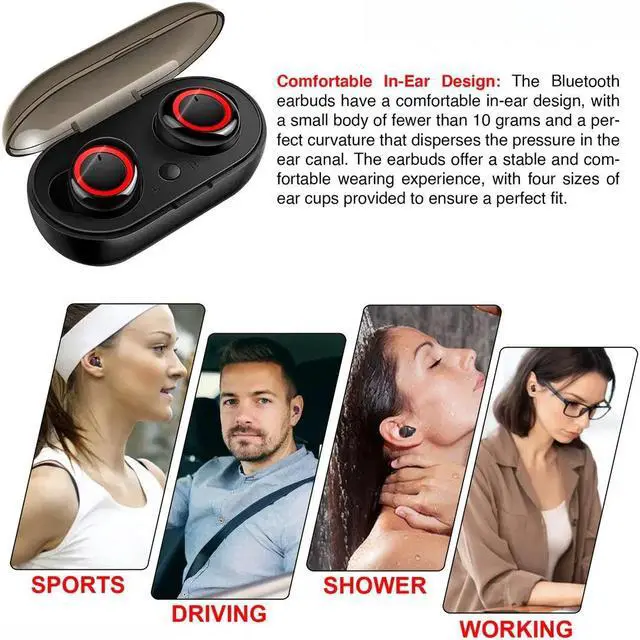 Alt view image 2 of 5 - Glorine Wireless Ear Buds Mini Bluetooth Earbud Headphones Wire Less 32 Hours Playtime Wireless Earbuds Bluetooth Headphones Premium Fidelity Sound Quality Wireless Charging Case