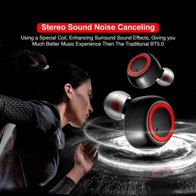 Alt view image 4 of 5 - Glorine Wireless Ear Buds Mini Bluetooth Earbud Headphones Wire Less 32 Hours Playtime Wireless Earbuds Bluetooth Headphones Premium Fidelity Sound Quality Wireless Charging Case