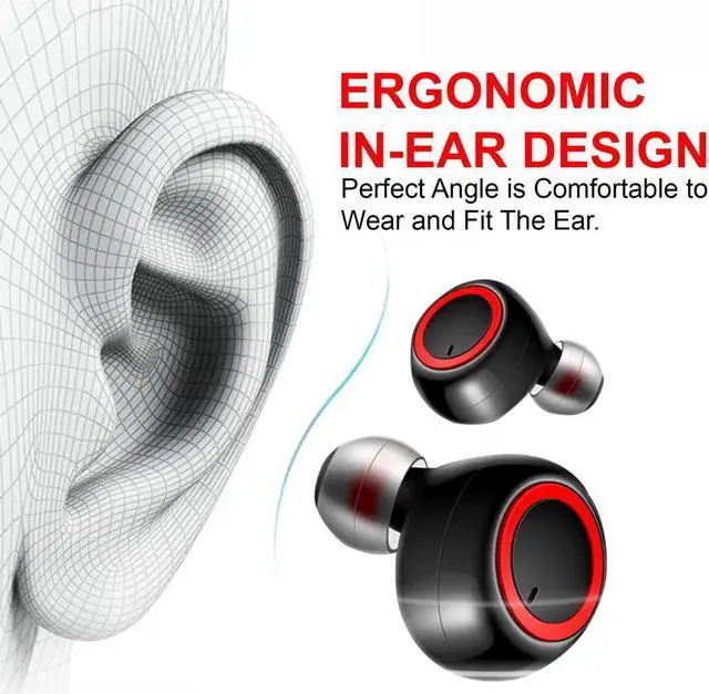 Alt view image 3 of 5 - Glorine Wireless Ear Buds Mini Bluetooth Earbud Headphones Wire Less 32 Hours Playtime Wireless Earbuds Bluetooth Headphones Premium Fidelity Sound Quality Wireless Charging Case