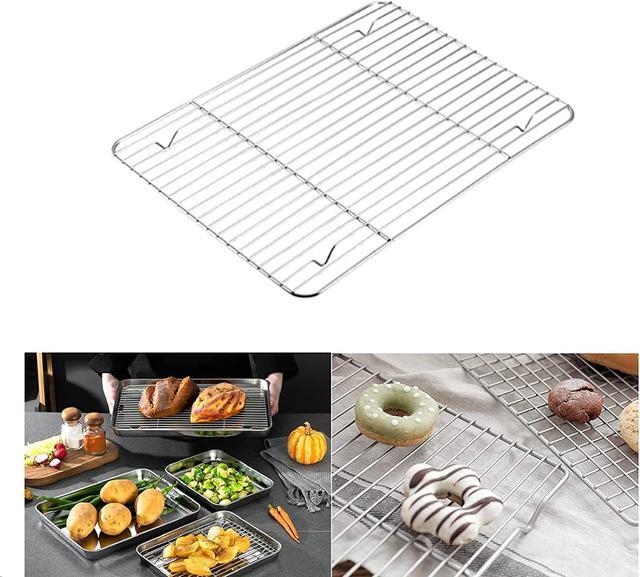 1PC Stainless Steel Roasting Rack Cooling Rack Baking Rack Rust Proof Rack  Thick Wire Grid Oven Rack Cookie Rack Bread Rack for Oven and Grill(31x24cm)  