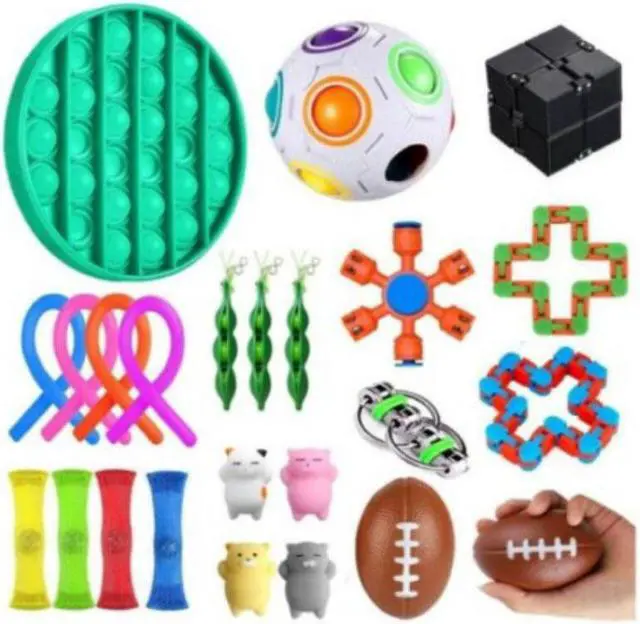 Main image of ICB Sensory Hand Calming Toys - 24pcs -  Great to Keep Kids Entertained  - Sensory Toys - Reduce Stress Anxiety