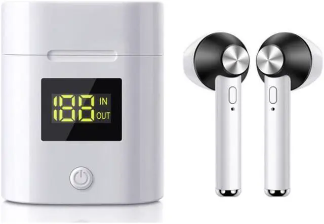 Alt view image 5 of 5 - Bluetooth 5.0 Wireless Earbuds with Power Display Charging Case - Silver