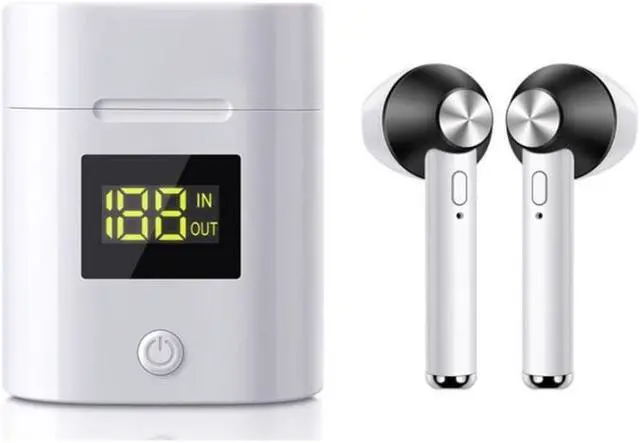 Alt view image 5 of 5 - Bluetooth 5.0 Wireless Earbuds with Power Display Charging Case - Black