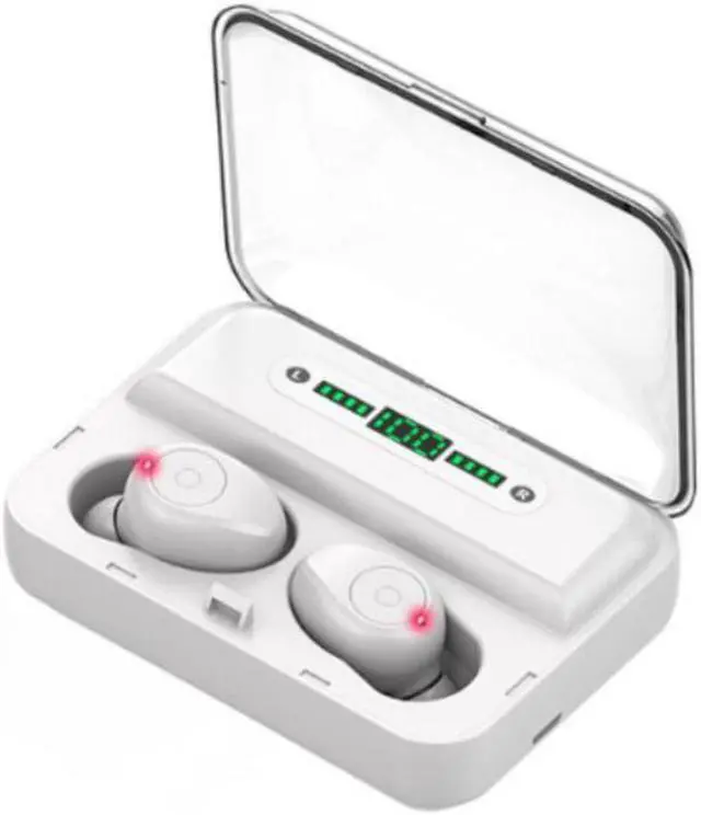 Alt view image 3 of 3 - Bluetooth 5.0 Dual Call Power Sports Earphones: White