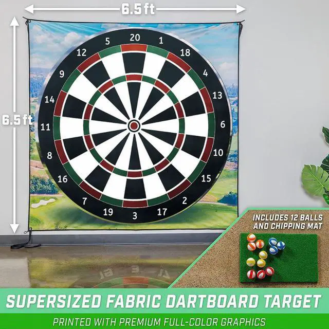 Alt view image 4 of 4 - Dart Board Golf Game - Great Indoor Fun For Adults & Kids - Style B
Great Indoor Fun 
The Ultimate Golf & Darts Mash-Up
Players aim at a giant, soft dartboard using golf balls instead of darts