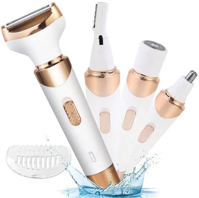 Main image of 4 in 1 Electric Shaver for Ladies - White with Champagne