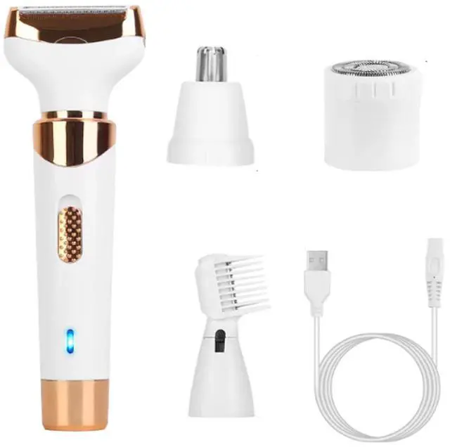 Alt view image 2 of 2 - 4 in 1 Electric Shaver for Ladies - White with Champagne