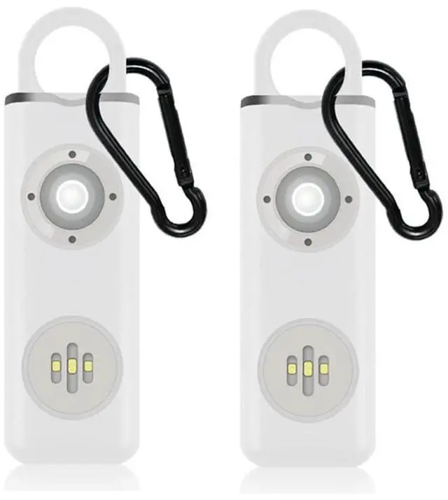 Main image of Personal Safety Alarm Rechargeable with Flashlight - 2pack - White