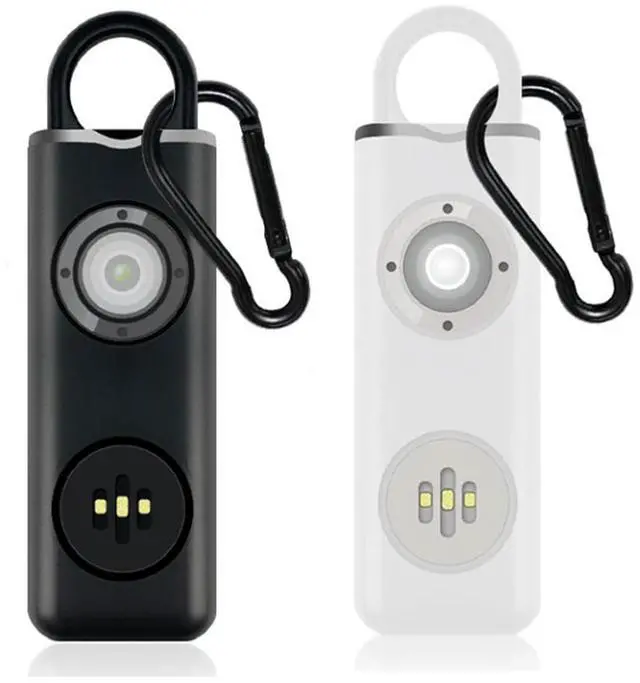 Main image of Personal Safety Alarm Rechargeable with Flashlight - 2pack - 1x Black, 1x White