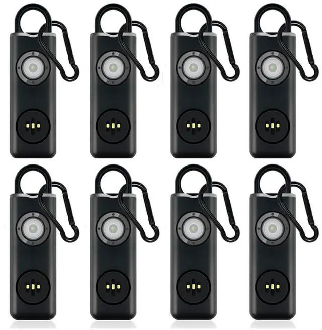 Main image of Personal Safety Alarm Rechargeable with Flashlight - 8pack - Black