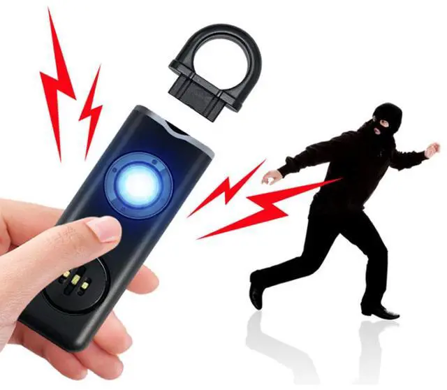 Alt view image 4 of 4 - Personal Safety Alarm Rechargeable with Flashlight - 8pack - Black