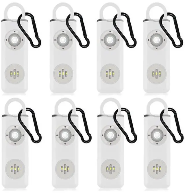 Main image of Personal Safety Alarm Rechargeable with Flashlight - 8pack - White