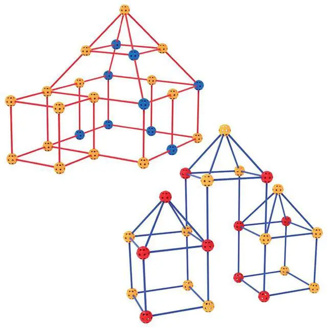 Alt view image 4 of 7 - 155-Piece Fort Building Kit for Kids  STEM DIY Construction Set for Indoor & Outdoor Fun