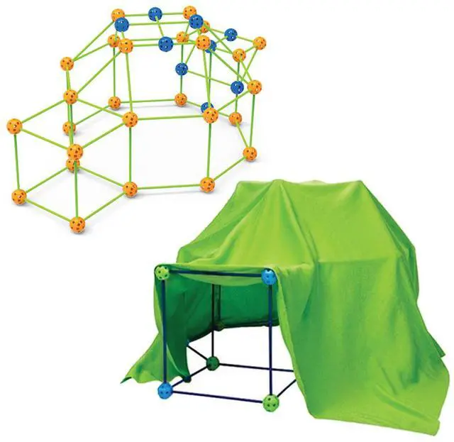 Alt view image 7 of 7 - 155-Piece Fort Building Kit for Kids  STEM DIY Construction Set for Indoor & Outdoor Fun