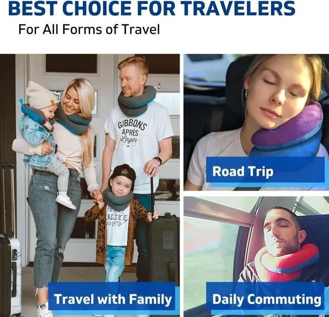 Alt view image 2 of 2 - Double Support Travel Neck Pillow - Haze Blue