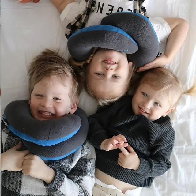 Alt view image 2 of 5 - Double Support Travel Neck Pillow - Navy Blue