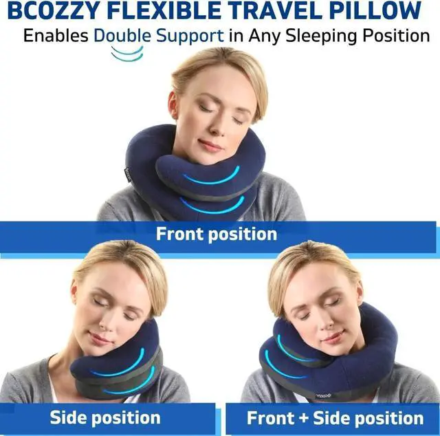 Alt view image 4 of 5 - Double Support Travel Neck Pillow - Navy Blue