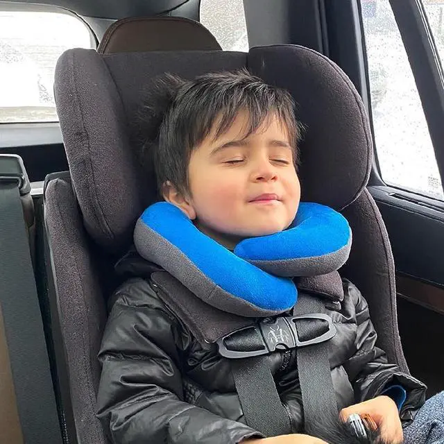 Alt view image 5 of 5 - Double Support Travel Neck Pillow - Navy Blue