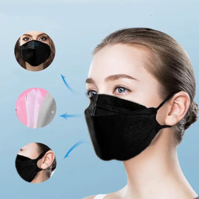 Main image of Breathable Protection Masks 5-Ply Set of 20 Elough KN95 Face Masks - Black - GB2626-2019 Certified