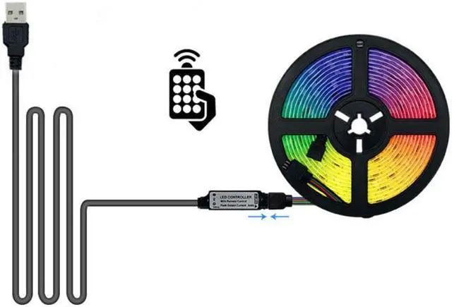 Alt view image 4 of 7 - 5m Led Lights for Bedroom Home Party Strip Lights - Multi Colour Comes With Remote Control