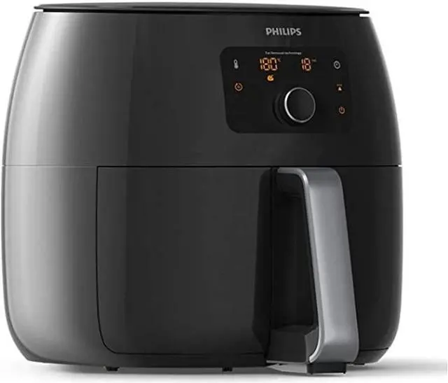 Alt view image 15 of 16 - Philips Avance Collection XXL Digital Twin TurboStar Airfryer Black/Silver - HD9650/96