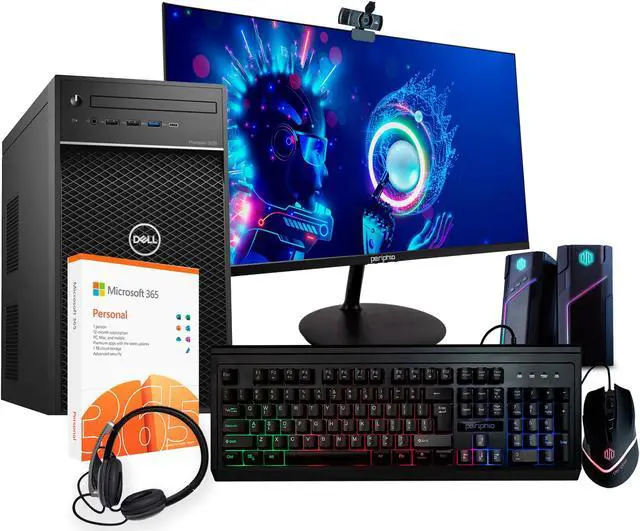Alt view image 7 of 12 - Dell Precision 3630 Tower Desktop Computer | Intel i7-8700 (3.4) | 16GB DDR4 RAM | 1TB SSD | Windows 11 Professional | New 24in LCD Monitor| Office 365 | Remote Desktop PC