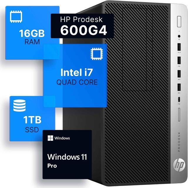 Refurbished: HP ProDesk 600G4 Tower 16GB 1TB SSD Core i7-8700 3.4