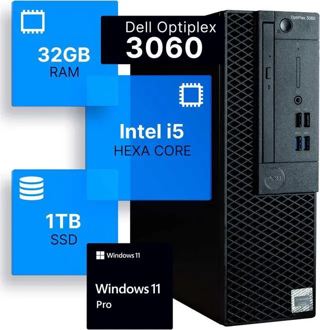 Alt view image 8 of 13 - Dell Optiplex 3060 Desktop Computer | Intel i5-8500 (3.2) | 32GB DDR4 RAM | 1TB SSD Solid State | Windows 11 Professional  | Home or Office PC