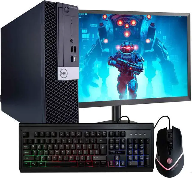 Main image of Dell Optiplex 7060 Desktop Computer | Hexa Core Intel i5 (3.2) | 16GB DDR4 RAM | 500GB SSD Solid State | Windows 11 Professional | New 24in LCD Monitor | Home or Office PC