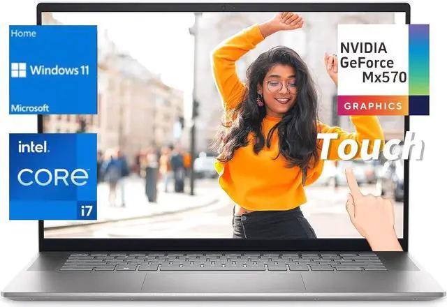 Main image of Dell Inspiron 16 5620 16.0" FHD+ (1920 x 1200) Touch Laptop,Intel Core i7-1255U,NVIDIA GeForce MX570,32 GB RAM 2 TB SSD, WiFi 6 and Bluetooth 5.2,Windows 11 Home, Platinum Silver