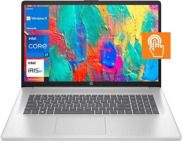 Main image of HP Essential 17t-cn300 17.3" HD+ Touch Laptop, Intel Core i7-1355U,intel Iris Xe Graphics,Wi-Fi 6 and Bluetooth 5.3,Backlit Keyboard,64 GB RAM,2 TB SSDWindows 11 HomeSilver