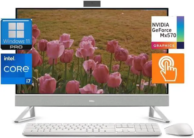 Main image of Dell Inspiron All-in-One Touch Desktop, 27" FHD Display,Intel Core i7-1355U,NVIDIA GeForce MX550,Wireless KB & Mouse,,64GB RAM,1 TB SSD,Windows 11 Pro