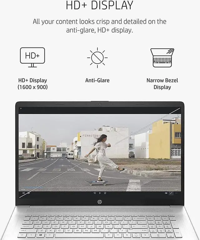 Alt view image 5 of 5 - HP 17.3 HD+ Touch Laptop,Intel Core i7-1355U(up to 4.7 GHz),Wi-Fi and Bluetooth,16 GB RAM,512 GB SSD+1T HDD,Windows 11 Pro,Silver