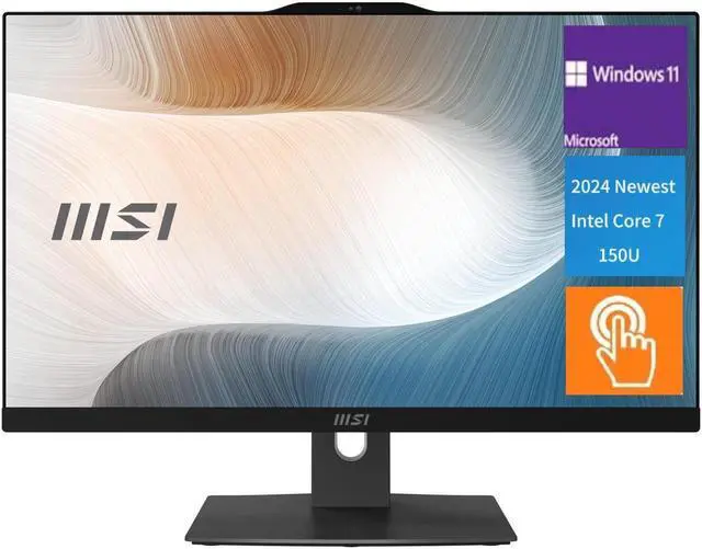 Main image of MSI 23.8" Touchscreen All-In-One Desktop,Intel Core 7 Processor 150U,Wi-Fi 6 and Bluetooth 5.3,64GB RAM,1 TB SSD + 2 TB HDD,Windows 11 Pro
