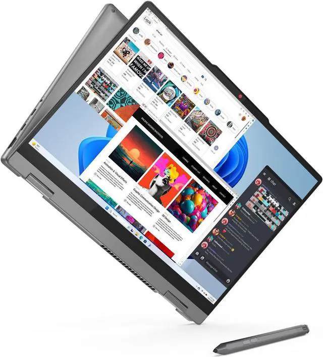 Alt view image 2 of 5 - Lenovo IdeaPad 5 2-in-1 laptop,16" WUXGA (1920 x 1200) Touch,AMD Ryzen 7 8845HS,Lenovo Digital Pen,16 GB RAM,512 GB SSD,Windows 11 Home,Grey