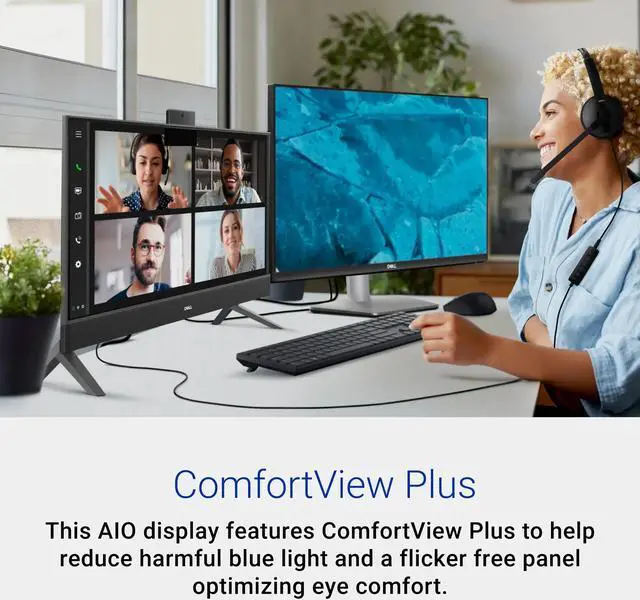 Alt view image 3 of 6 - Dell Inspiron 24" TouchScreen All-In-One Desktop,AMD Ryzen 5 7530U,Wireless Keyboard and Mouse,16GB RAM,1 TB PCIe + 1T HDD,Windows 11 Pro
