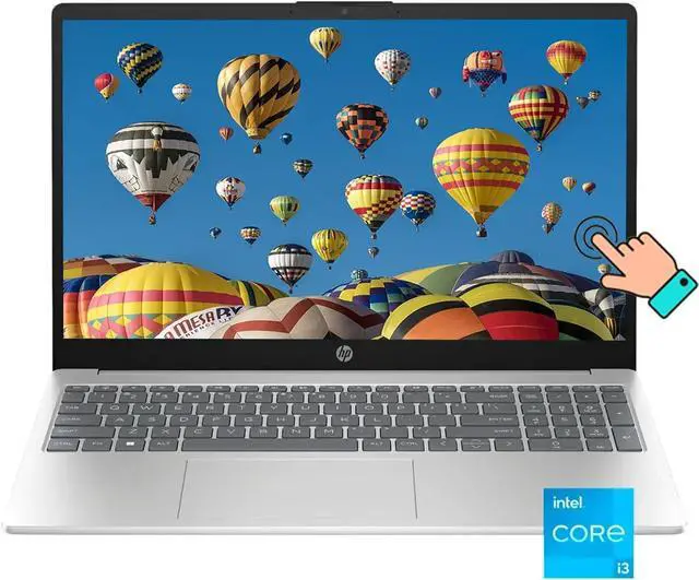 Main image of HP 15.6 HD Touch Laptop - Intel Core i3-1215U - Intel UHD Graphics - 16GB RAM,512GB SSD - Win 11 Home - Silver