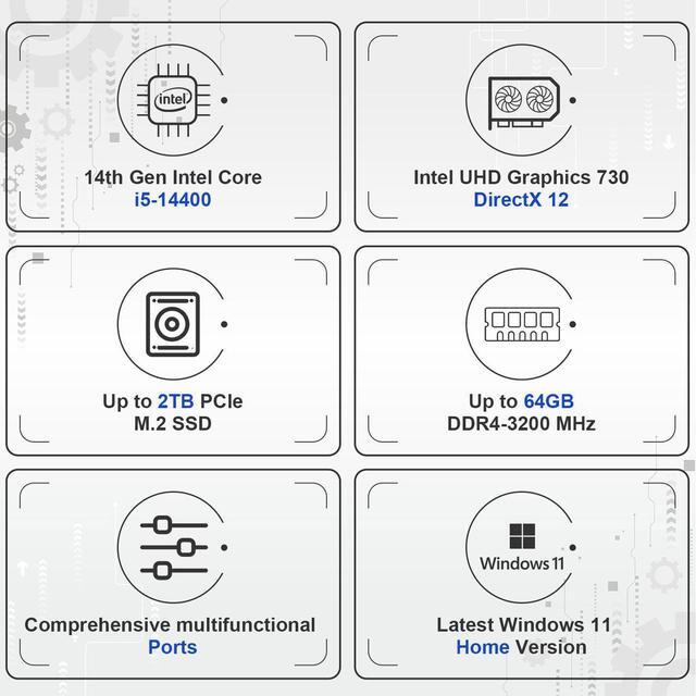 Alt view image 3 of 6 - Lenovo IdeaCentre 3i Desktop - Intel Core i5-14400 - Intel UHD 730 Graphics - Wired KB and Mouse - 64GB RAM,2 TB PCIe SSD - Win 11 Pro