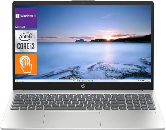 Main image of HP 15.6 HD Touch Laptop,Intel Core i3-N305,32GB RAM,512GB SSD,Windows 11 Pro,Silver