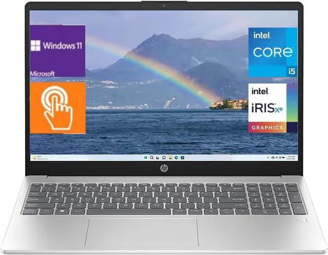 Main image of HP 15.6 FHD Touch Laptop - Intel core i5-1235U(up to 4.4 GHz) - 16GB RAM,1 TB PCIe SSD - Win 11 Home - Silver