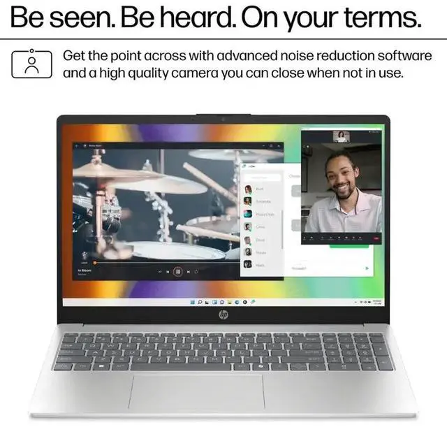 Alt view image 3 of 5 - HP 15.6 HD Touchscreen Laptop - Intel core i3-1315U - Intel UHD Graphics - 16GB RAM,512GB PCIe SSD - Windows 11 Home - Silver