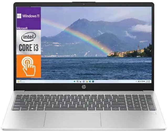Main image of HP 15.6 HD Touchscreen Laptop - Intel core i3-1315U - Intel UHD Graphics - 16GB RAM,512GB PCIe SSD - Windows 11 Home - Silver