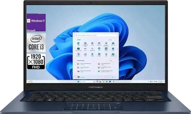 Main image of ASUS Vivobook 14 14" FHD Laptop - Intel Core i3-1315U - Intel UHD Graphics - 40GB RAM,2 TB SSD - Win 11 Home - Quiet Blue