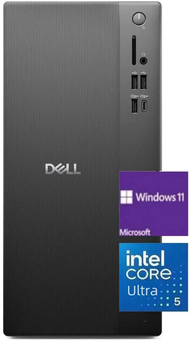 Main image of Dell Ect1250 Tower Desktop - Intel Core Ultra 5 225 - Wi-Fi 6 and Bluetooth 5.4 - 8 GB DDR5 RAM,512 GB PCIe SSD - Windows 11 Home