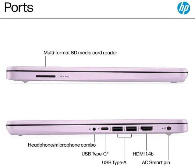 Alt view image 5 of 5 - HP 14" HD Intel N150 Laptop,16GB RAM,256GB SSD,Win 11 Pro,Honey Lavender